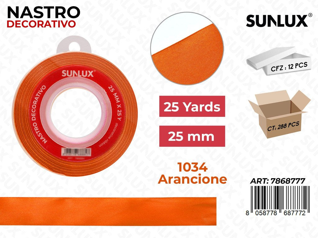 Nastro di Raso 1034 Arancione 25Y*2.5CM