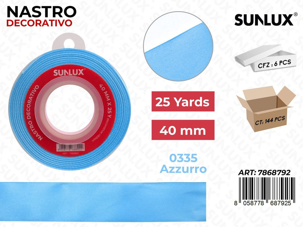 Nastro di Raso 0335 Azzurro 25Y*4CM