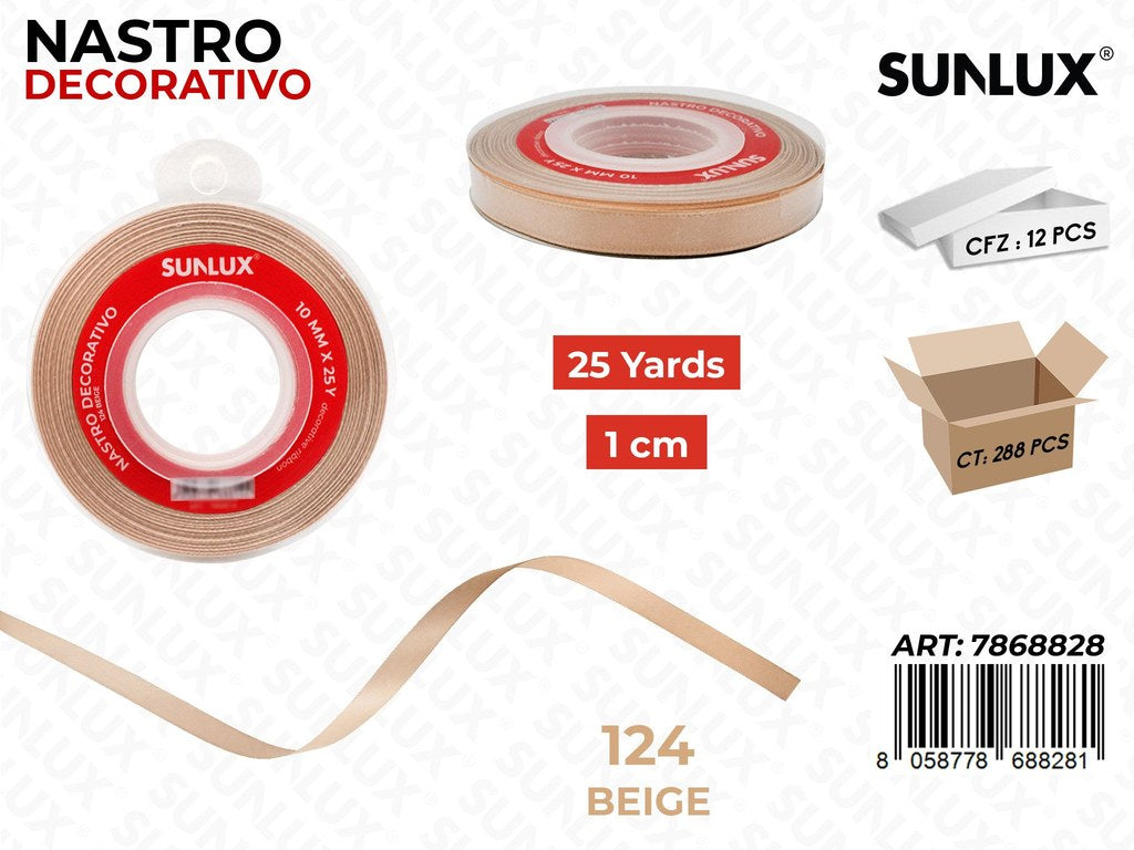 Nastro Dec. Raso 124 Beige 25Y*1CM