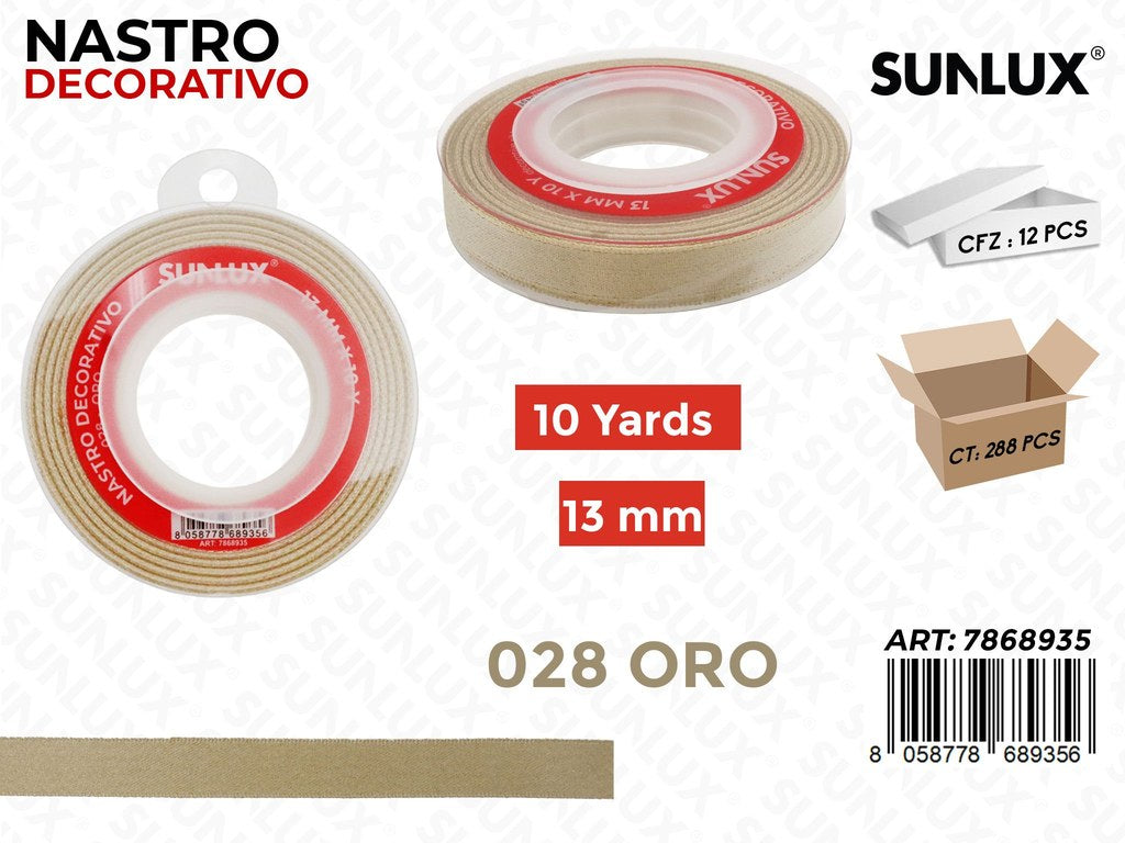 Sunlux Nastro Dec. Oro 028 13MM*10Y