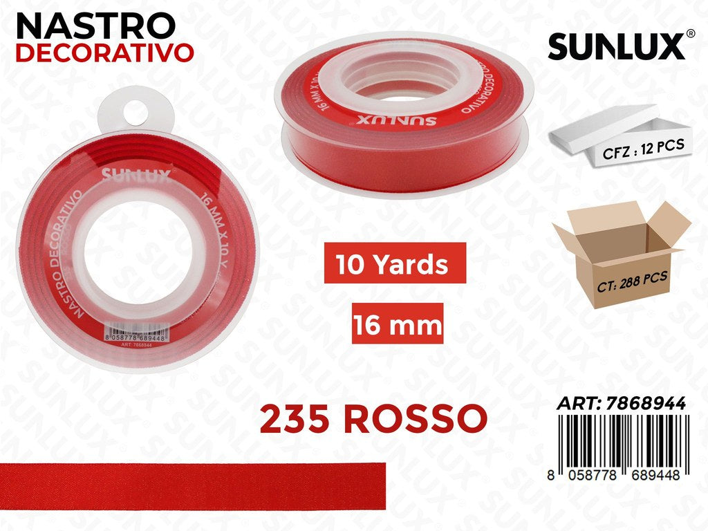 Sunlux Nastro Dec. Rosso 235 16MM*10Y