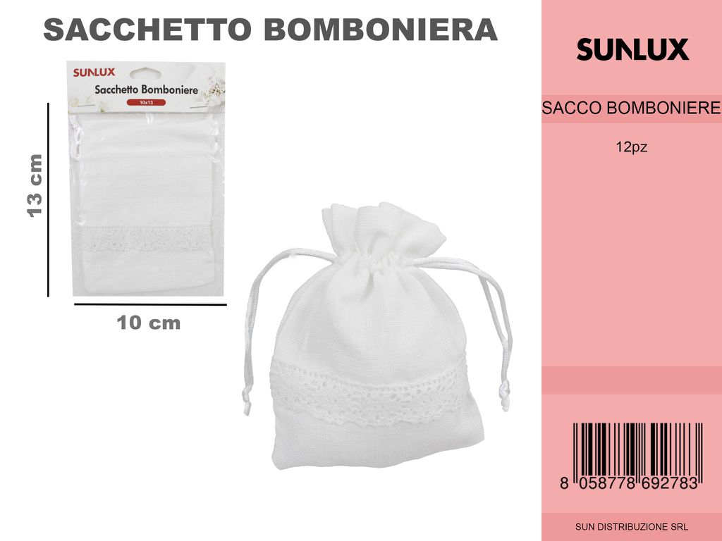 Sacchetto Bomb. Bianco 10*13CM