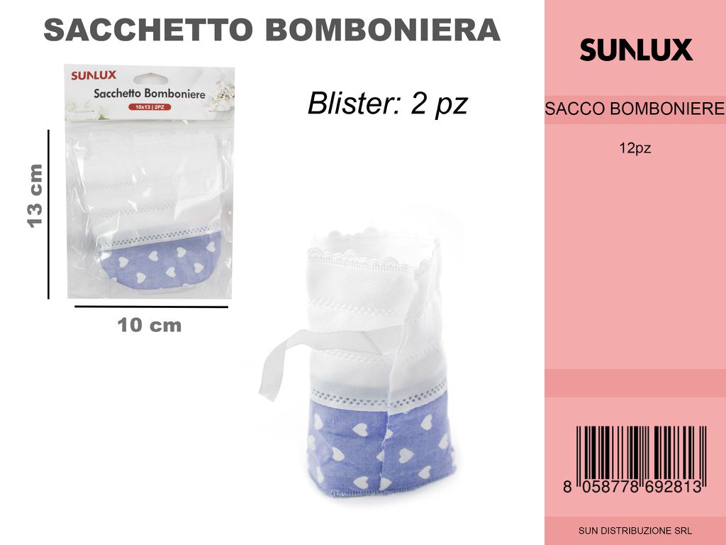 Sacchetto Bomb. Bianco-celeste 2PC-10*13CM