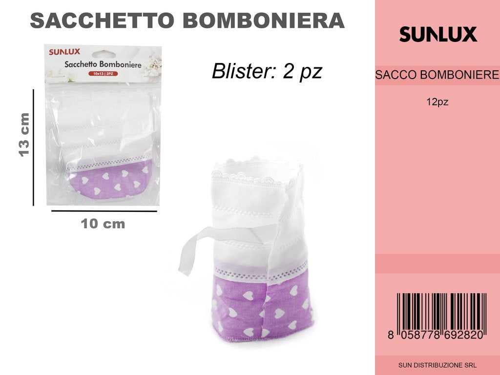 Sacchetto Bomb. Bianco-lilla 2PC-10*13CM