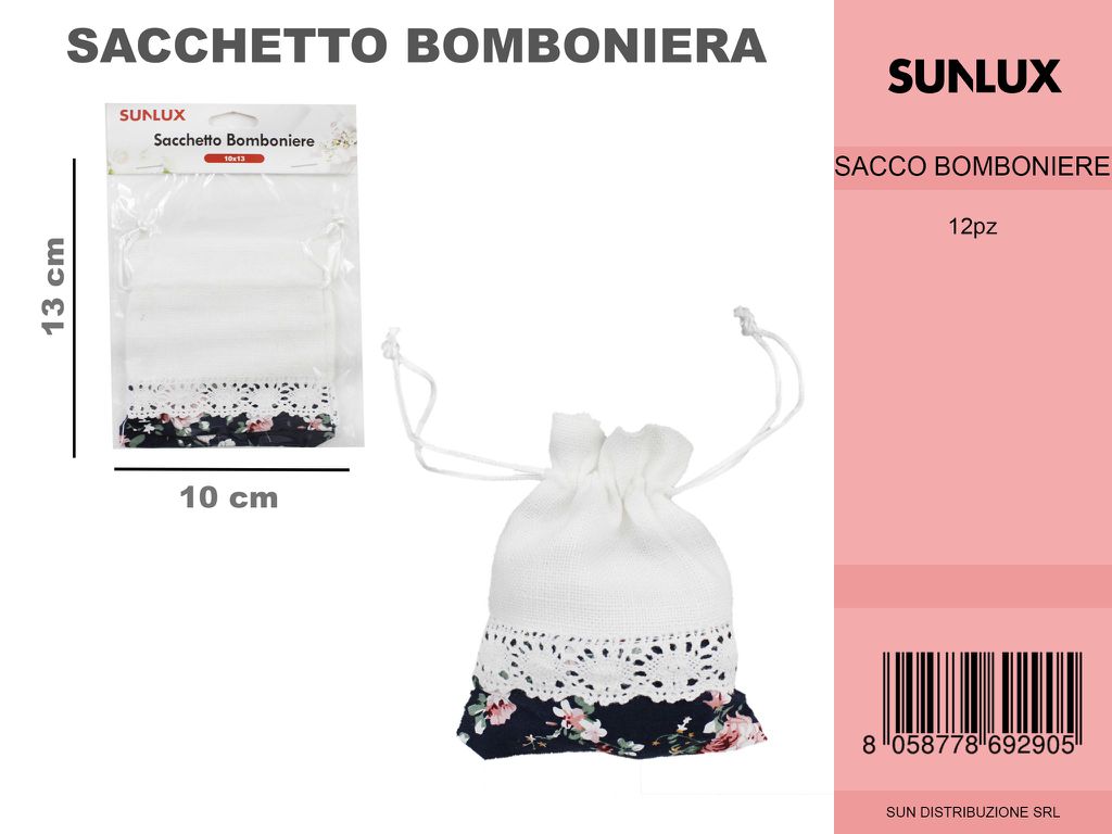 Sacchetto Bomb. c/Fiori Blu 10*13CM