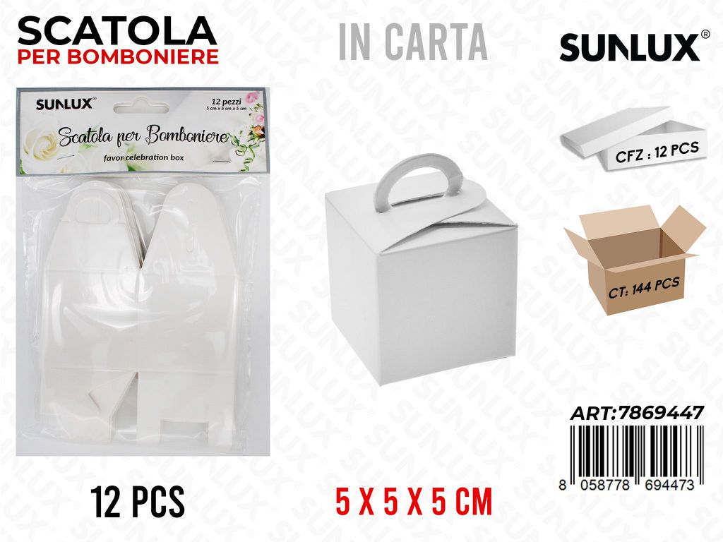 Sunlux Scatola Bomb. in Carta 12PCS 5*5*5CM