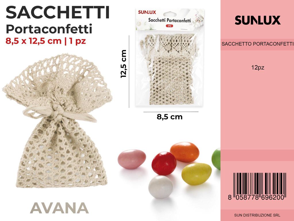 Sacchetti Portaconfetti Avana 8.5*12.5CM