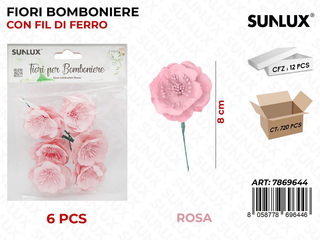 Fiori Bomb. Rosa 6PCS 8CM