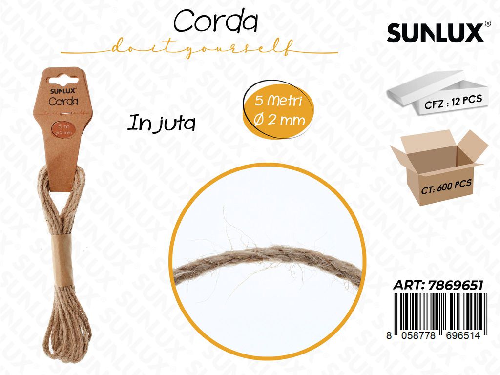 Sunlux Corda in Juta D.2MM*5MT