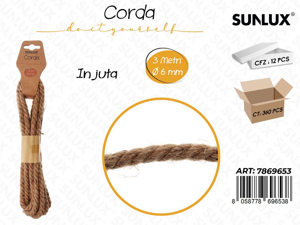 Sunlux Corda in Juta D.6MM*3MT