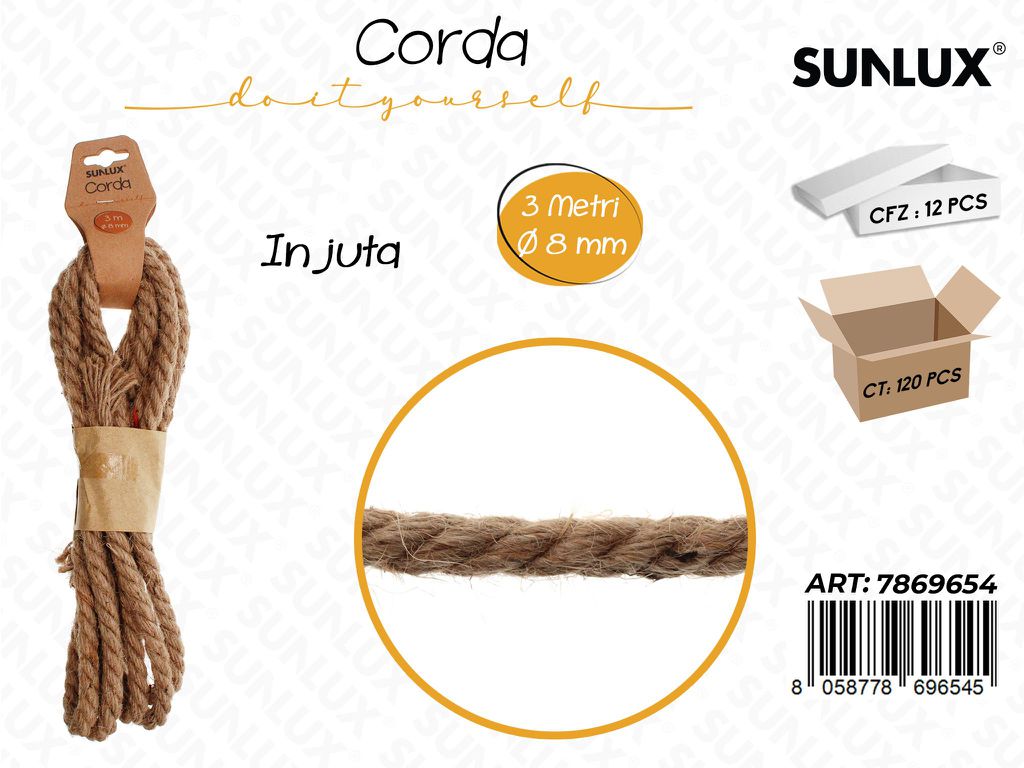 Sunlux Corda in Juta D.8MM*3MT