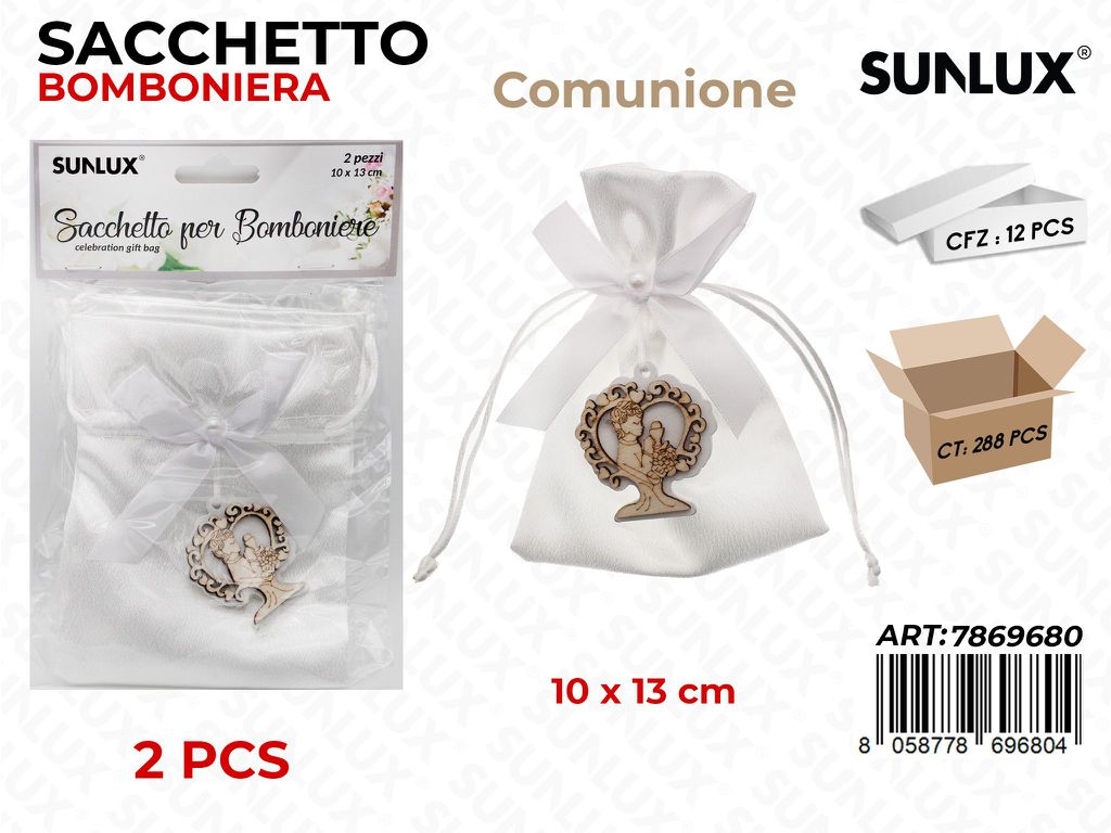 Sunlux Sacchetto Bomb. Comunione 2PCS 10*13CM