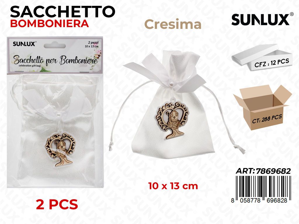 Sunlux Sacchetto Bomb. Cresima 2PCS 10*13CM