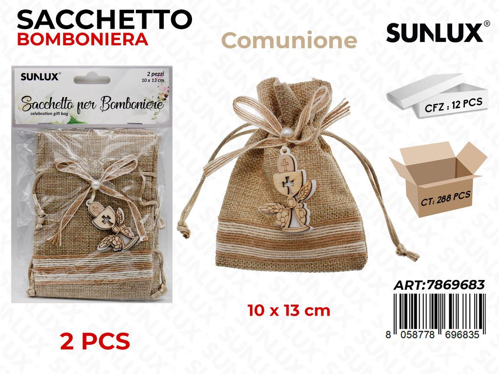 Sunlux Sacchetto Bomb. Comunione 2PCS 10*13CM