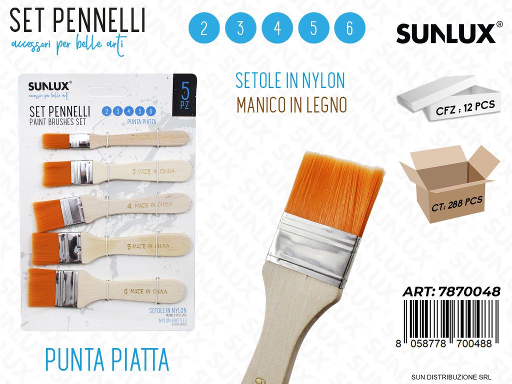 Set di Pennelli Ass. Mis. 6*5*4*3*2 5PCS