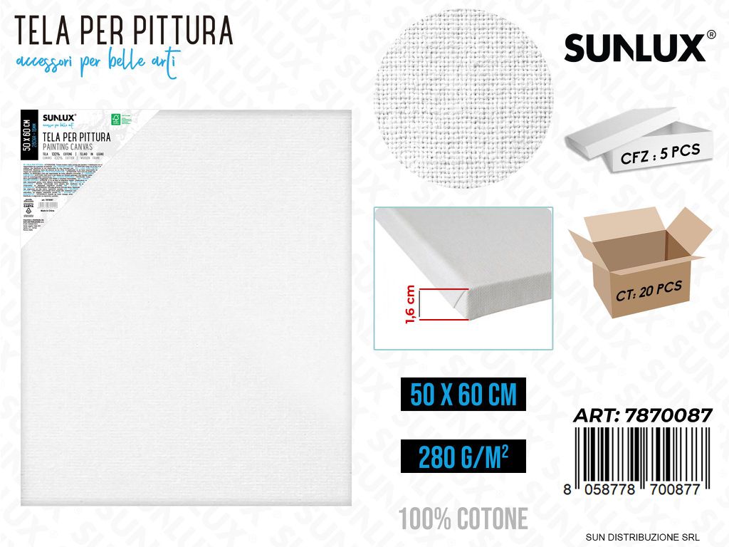 Tela per Pittura 50*60CM 16MM 280GR