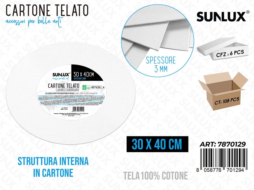 Cartone Telato Ovale 30*40CM*3MM