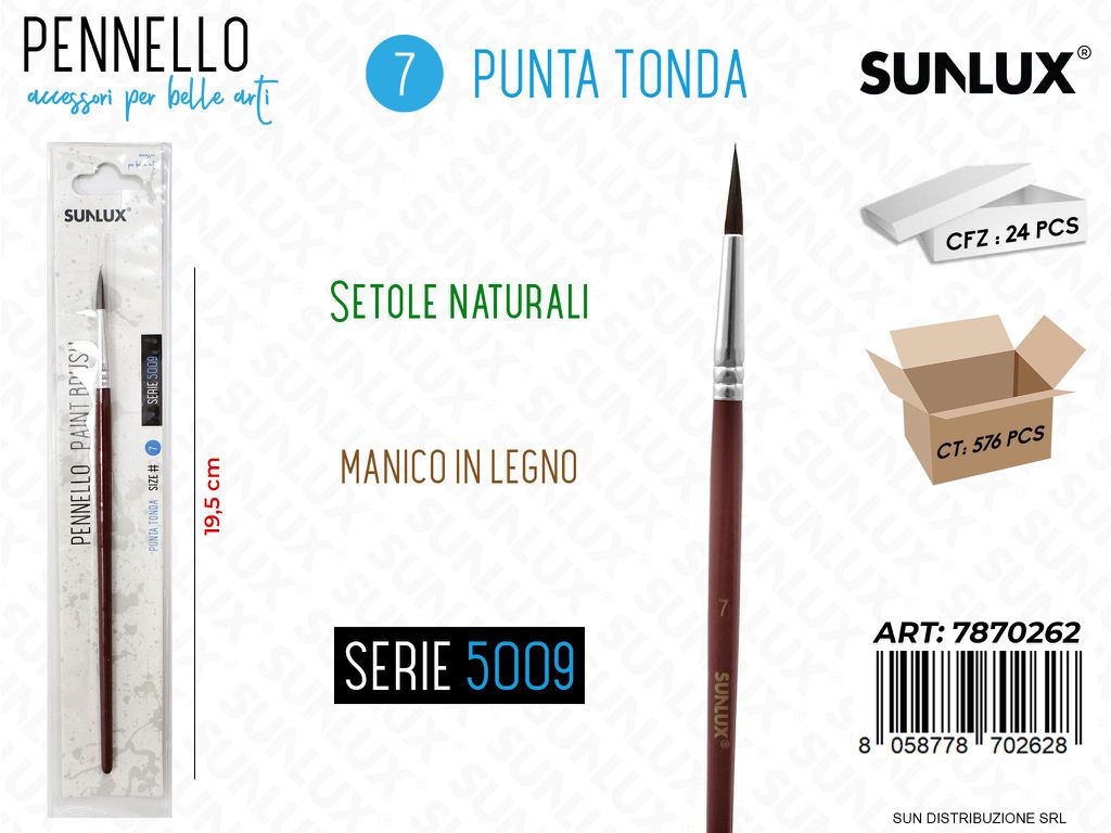 Pennelli S. 5009 N.7 Punta Tonda 19.5CM