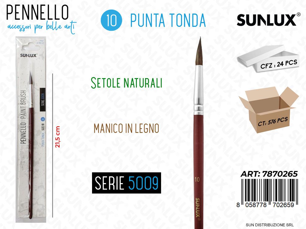 Pennelli S. 5009 N.10 Punta Tonda 21.5CM