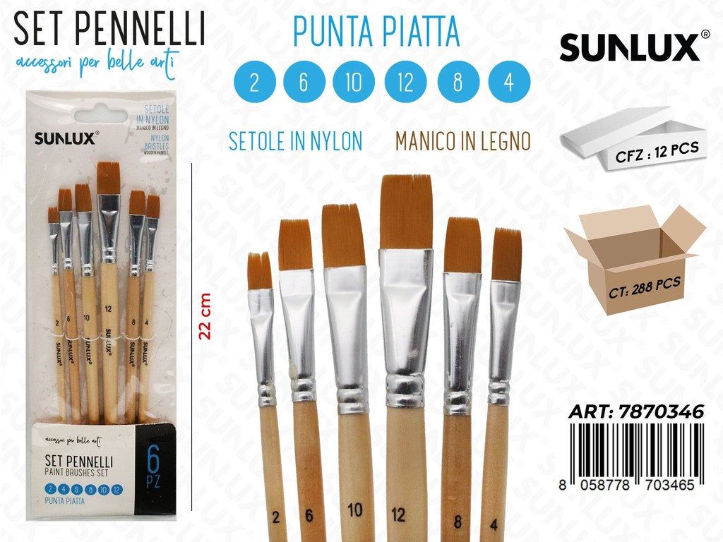 Set di Pennelli Artistici Mis. 2-6-10-12-8-4 6PCS