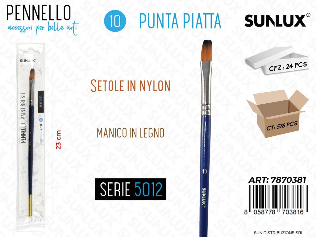 Pennelli S. 5012 N.10 Punta Piatta 23CM