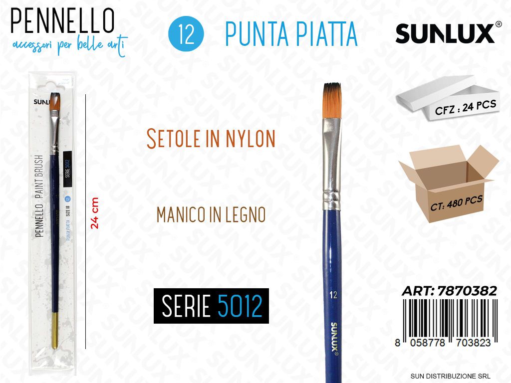 Pennelli S. 5012 N.12 Punta Piatta 24CM