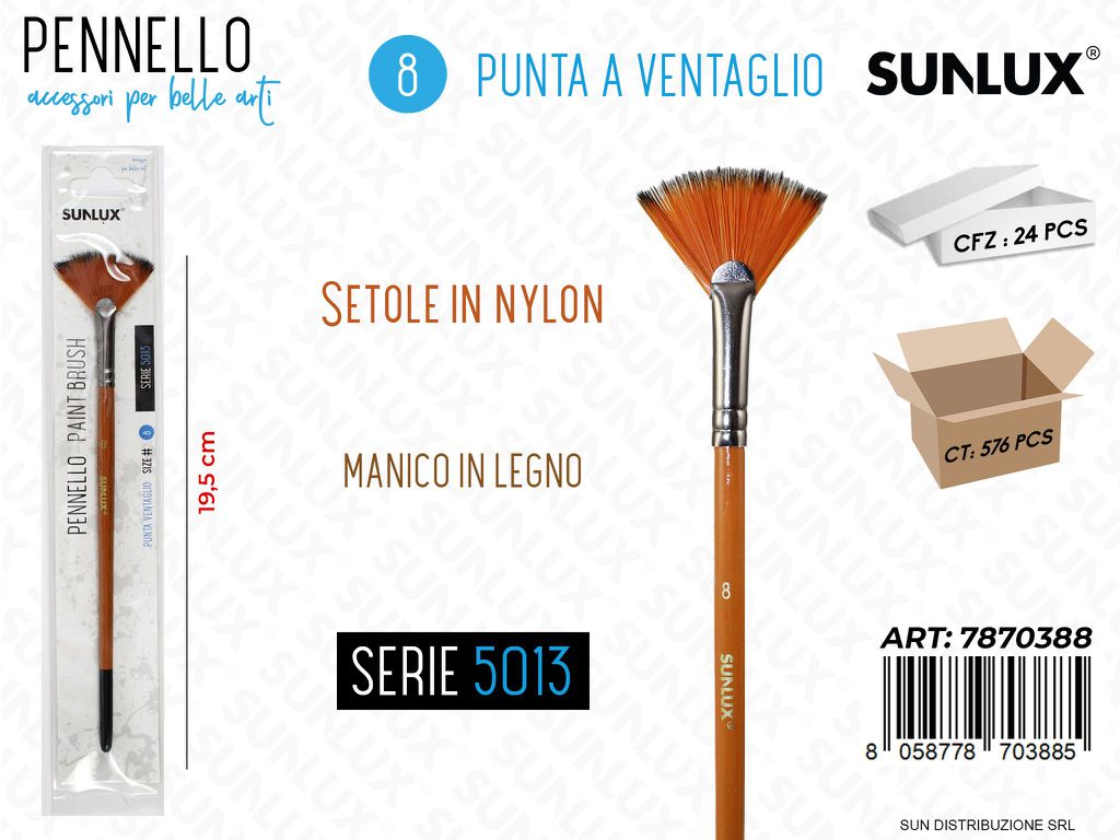 Pennelli S. 5013 N.8 Punta Ventaglio 19.5CM