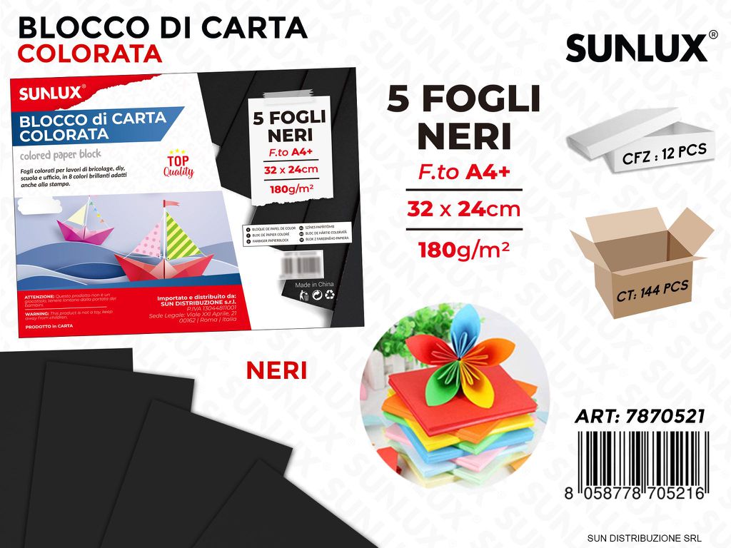 Blocco di Carta 5FF Nero 32*24CM 180G