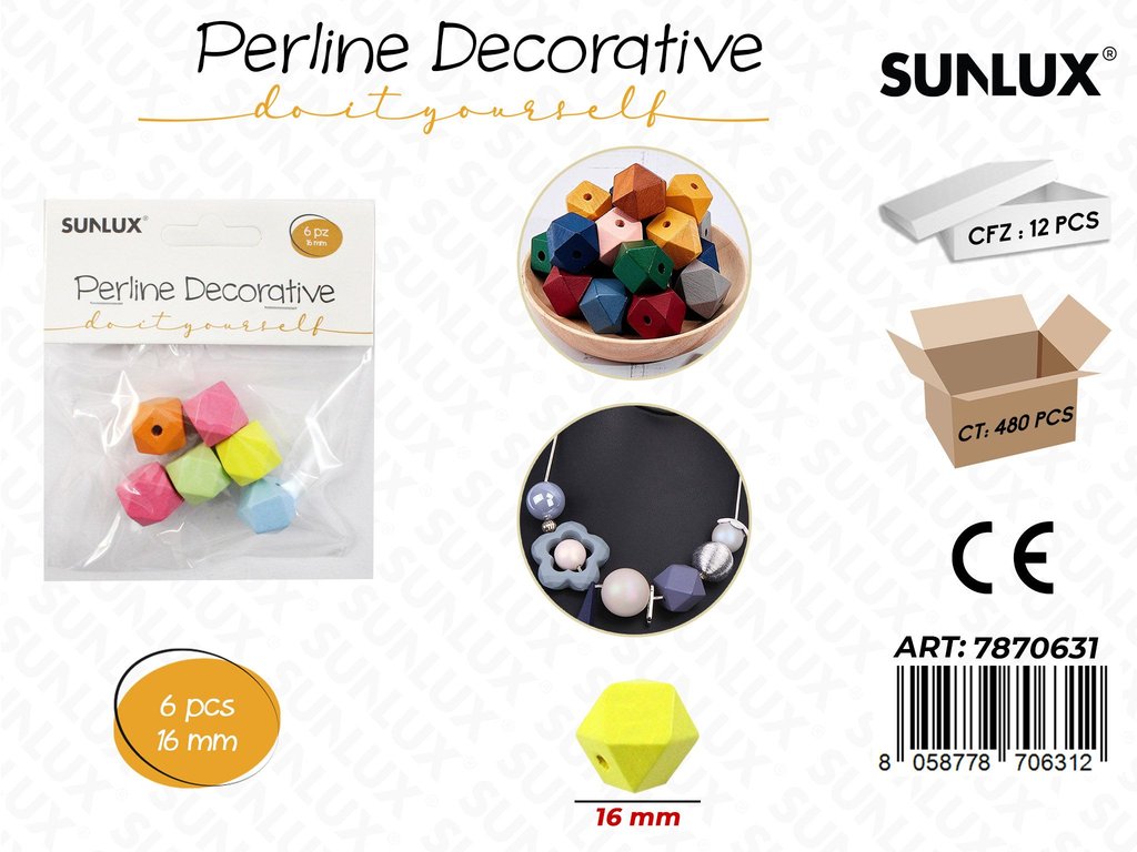 Perline Decorative Col. Ass. 16MM 6PCS