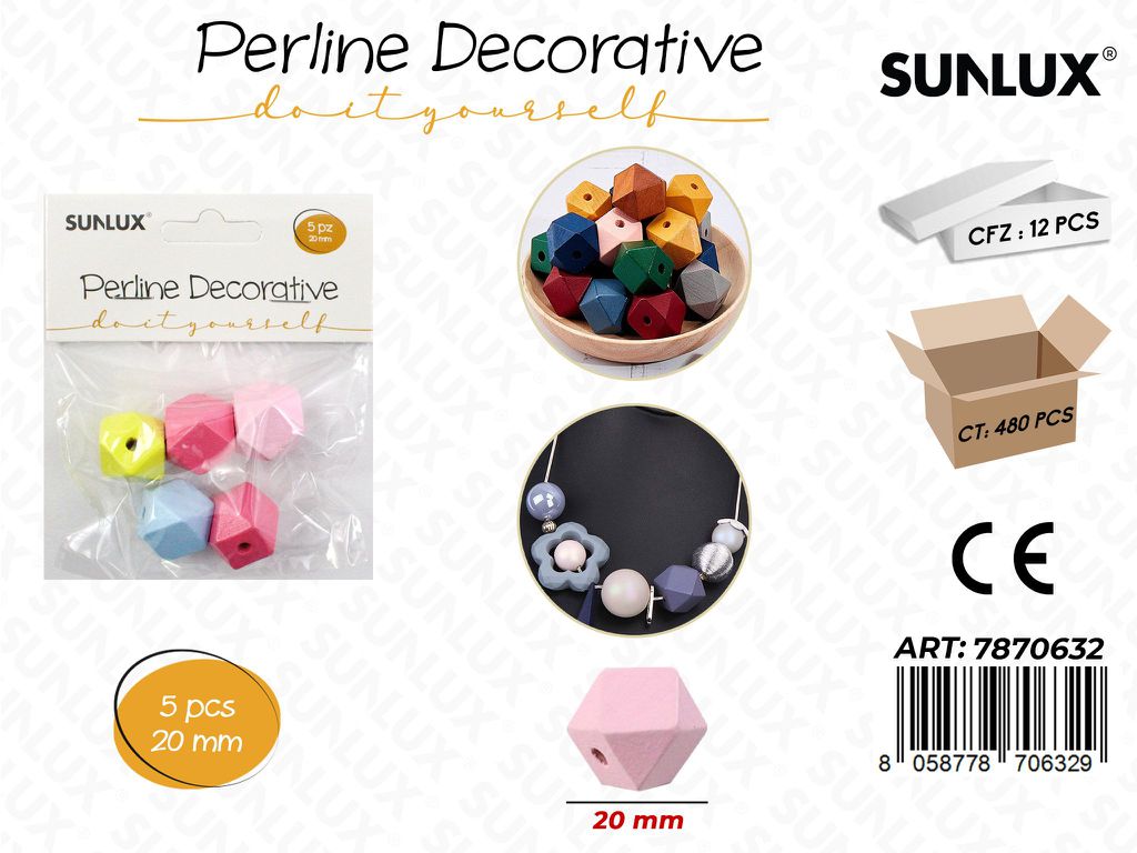 Perline Decorative Col. Ass. 20MM 5PCS