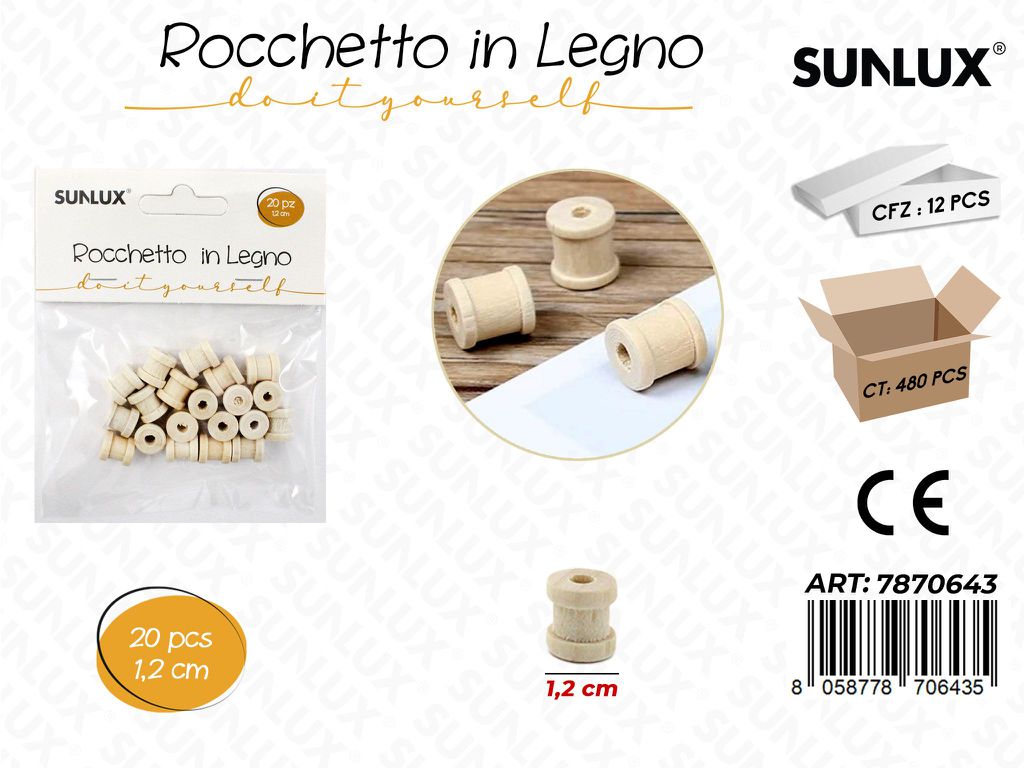 Rocchetto in Legno 1.2CM 20PCS