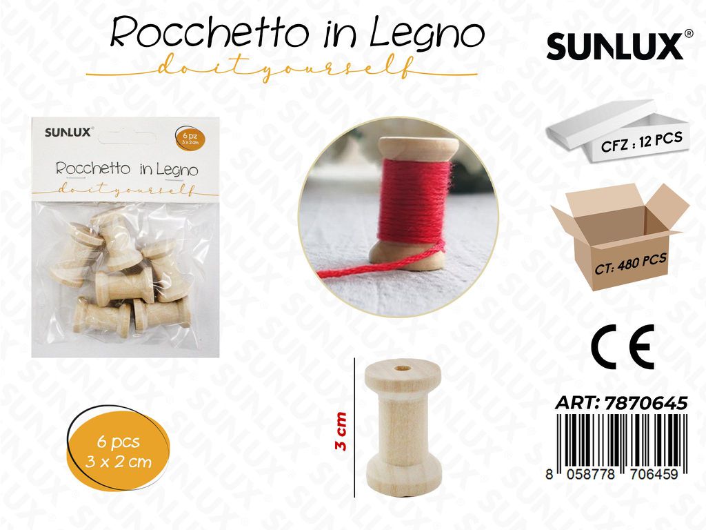 Rocchetto in Legno 3CM 6PCS