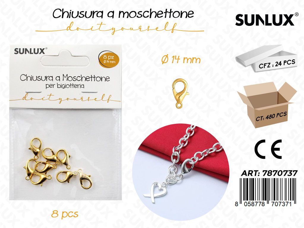 Chiusura Mosc. Bigiotteria Oro 14MM 8PCS