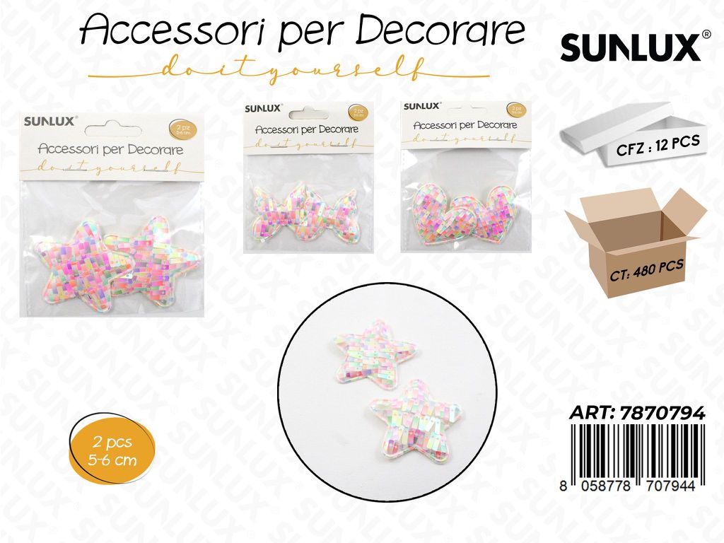 Sunlux Acc. per Dec. Iridesc. Ass. 2PCS 5-6CM