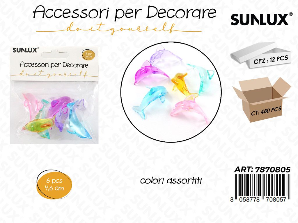 Sunlux Acc. per Dec. Ass. 6PCS 4.6CM