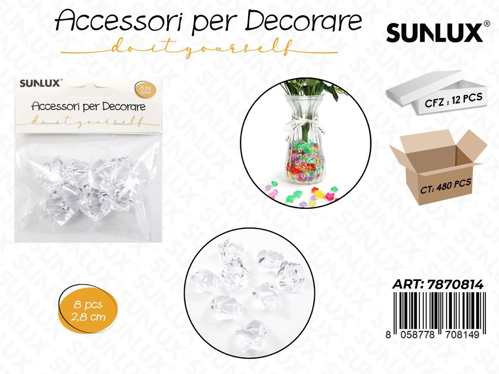 Sunlux Acc. per Dec. Trasp. 8PCS 2.8CM