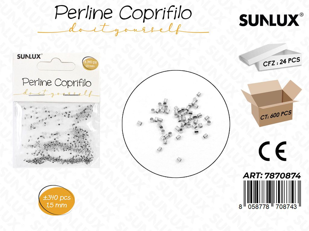 Sunlux Perline Coprifilo Arg. 340PCS 1.5MM