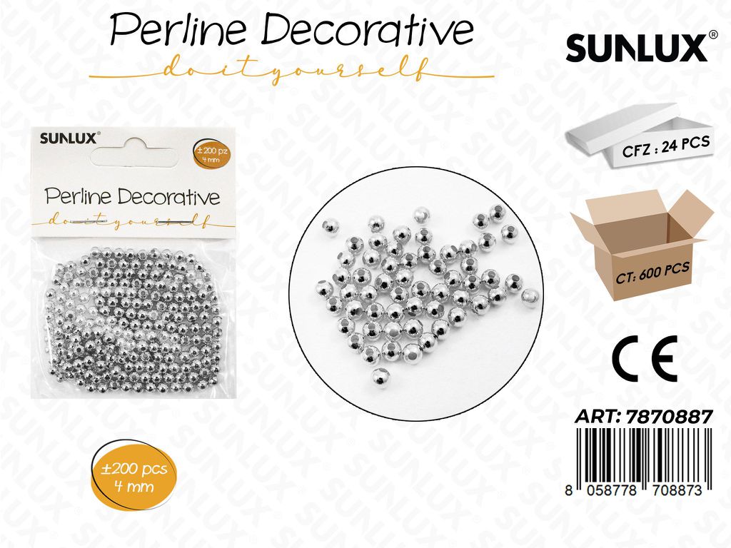 Sunlux Perline Dec. Arg. 200PCS 4MM