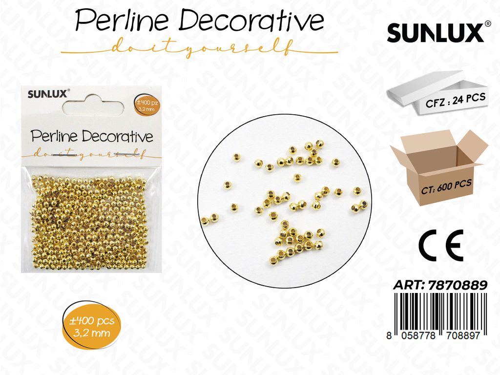 Sunlux Perline Dec. Oro 400PCS 3.2MM