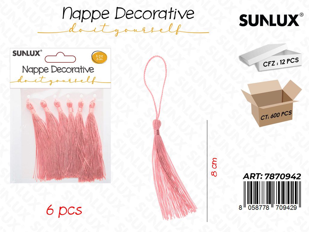 Nappe Decorative Rosa 6PCS 8CM