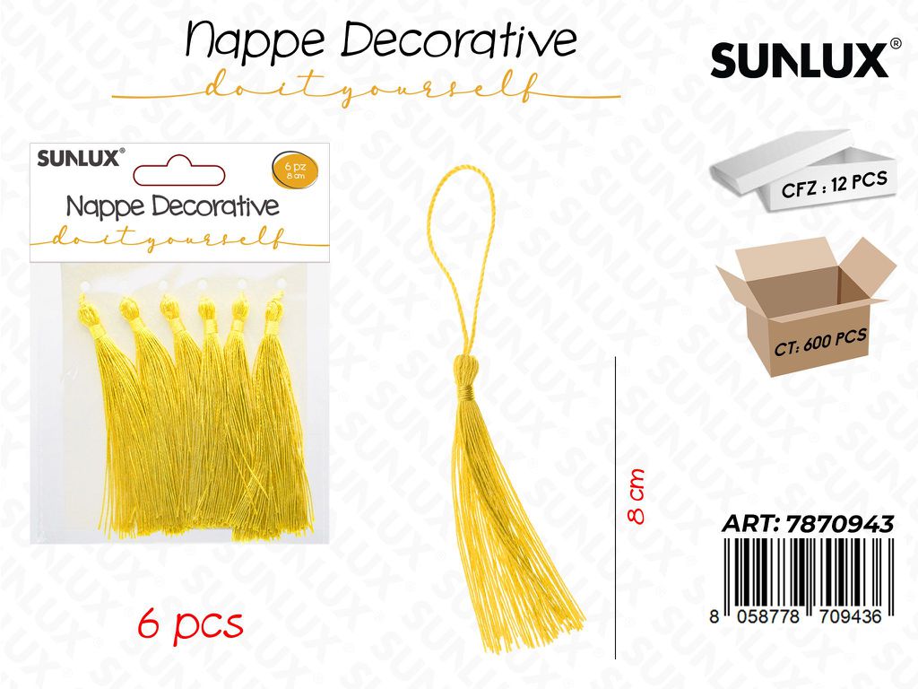 Nappe Decorative Giallo 6PCS 8CM