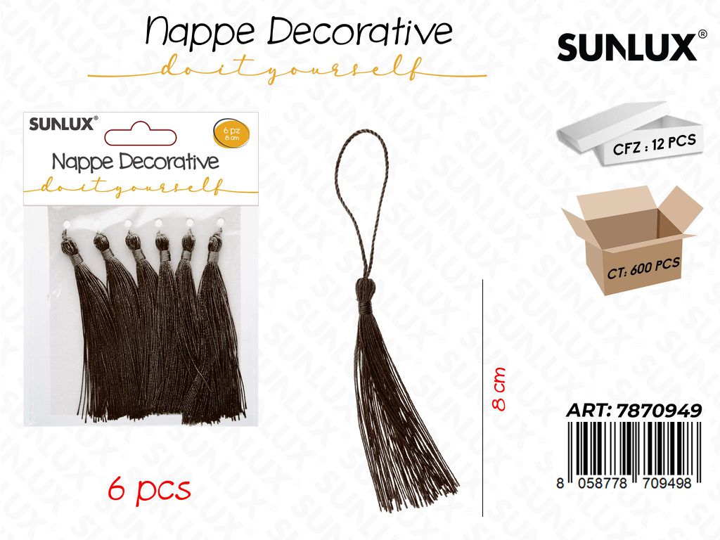 Nappe Decorative Marrone 6PCS 8CM