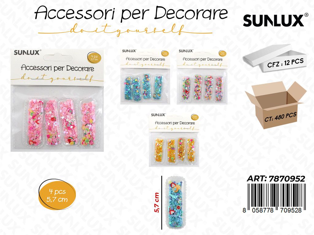 Acc. per Decorare Col. Ass. 5.7CM 4PCS