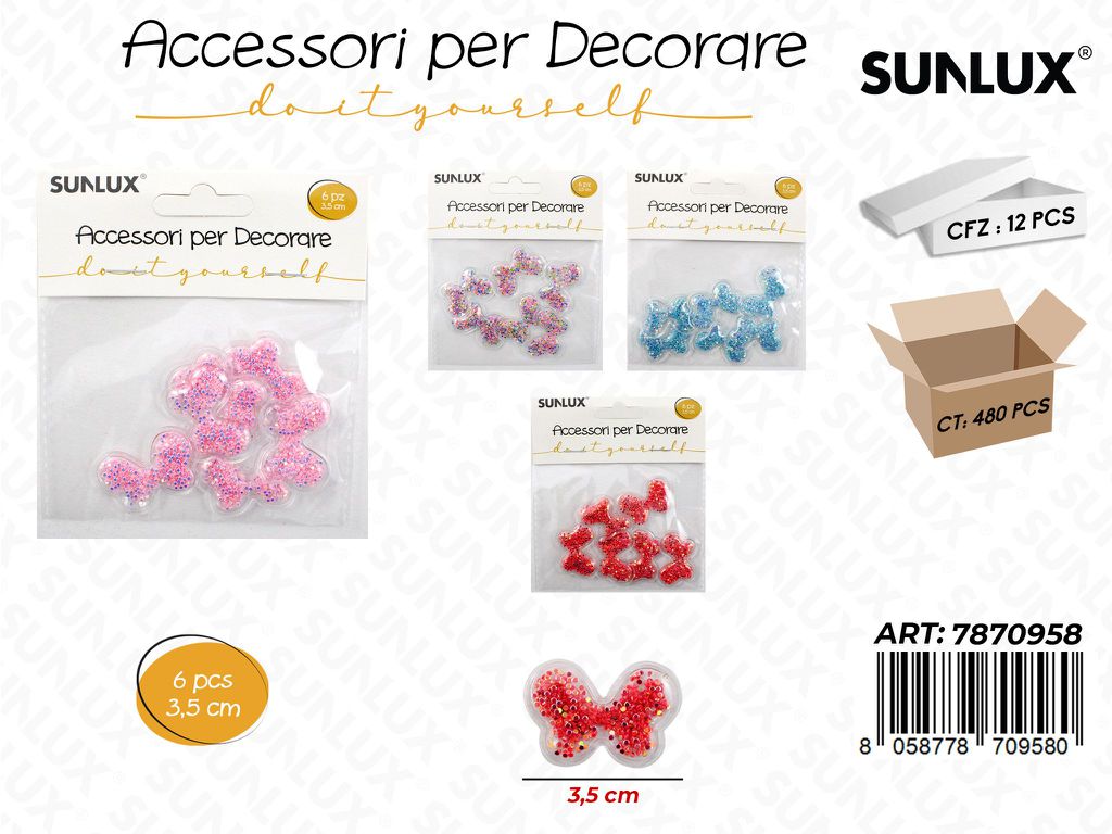 Acc. per Decorare Col. Ass. 3.5CM 6PCS