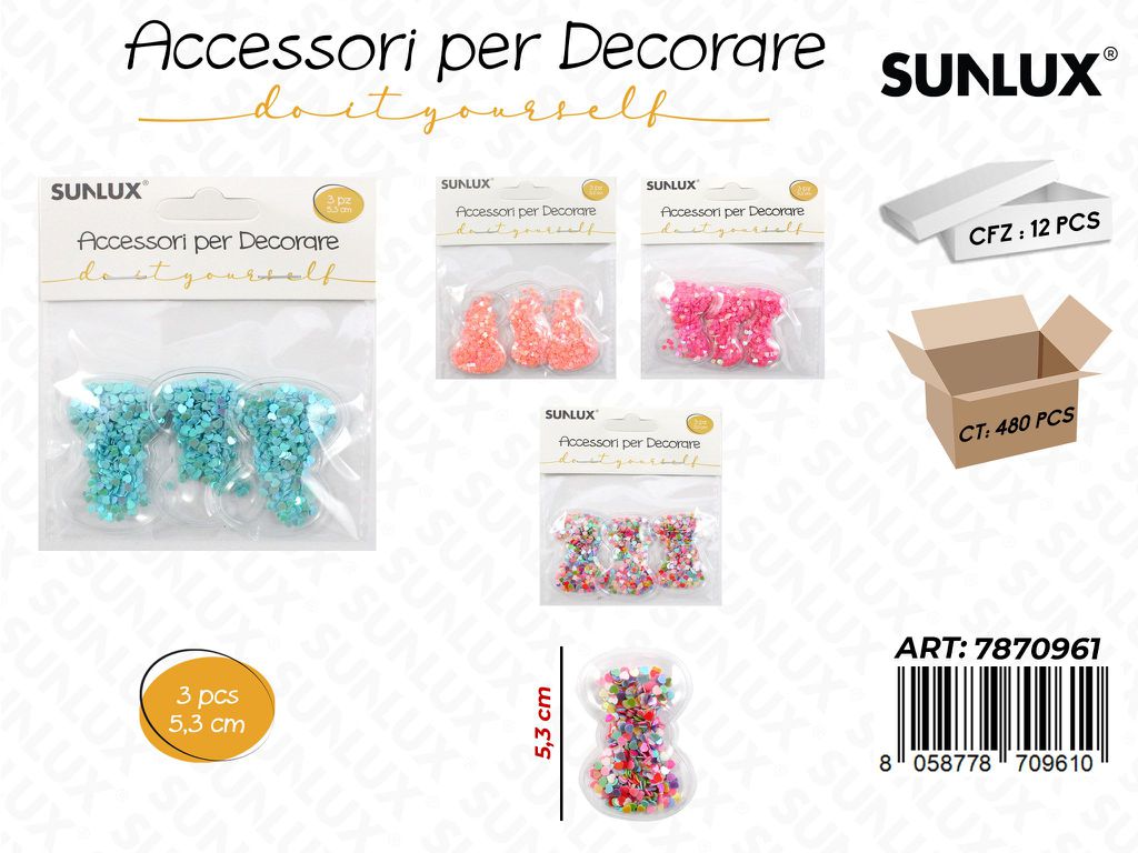 Acc. per Decorare Col. Ass. 5.3CM 3PCS