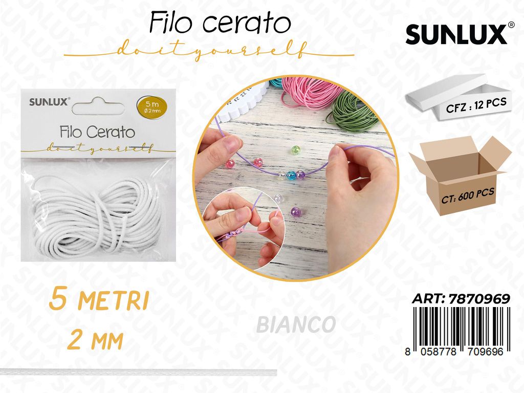 Sunlux Filo Cerato Bianco 2MM*5MT