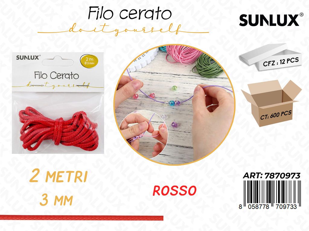 Sunlux Filo Cerato Rosso 3MM*2MT