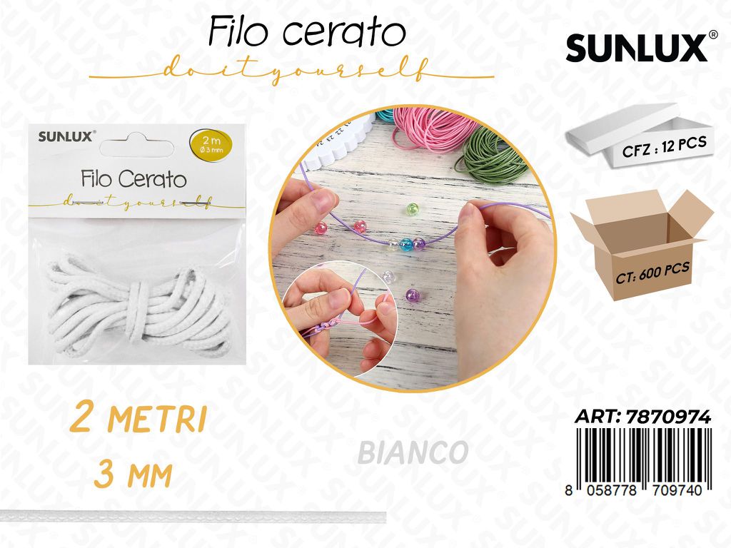 Sunlux Filo Cerato Bianco 3MM*2MT
