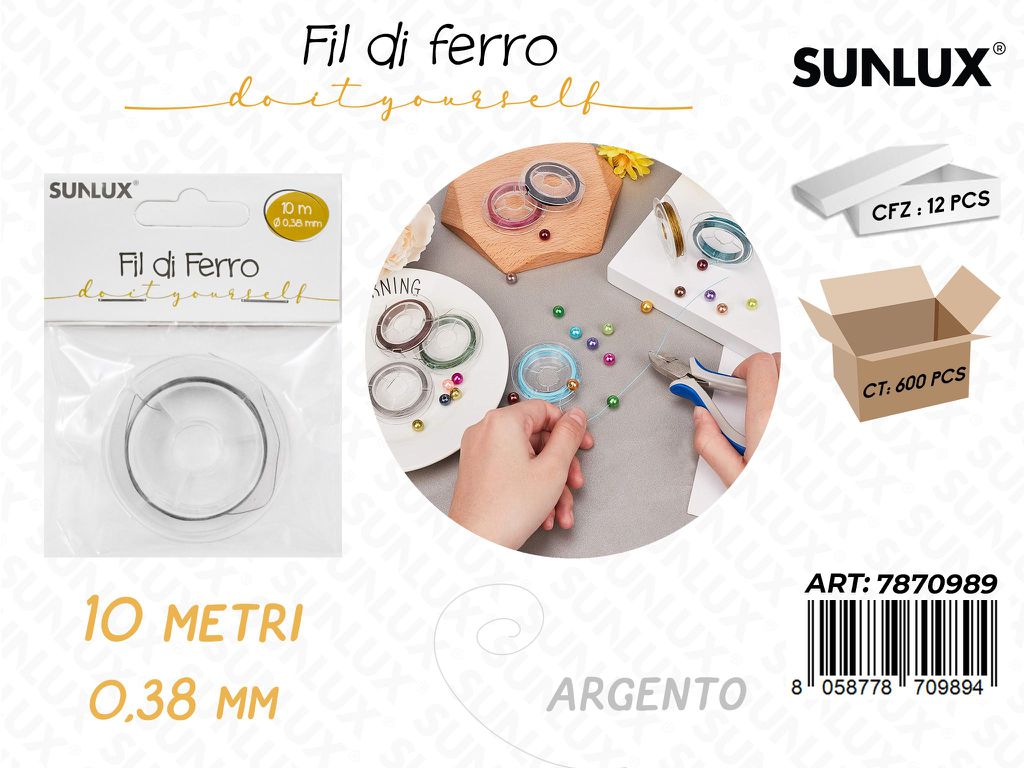 Sunlux Fil di Ferro Arg. 0.38MM*10MT