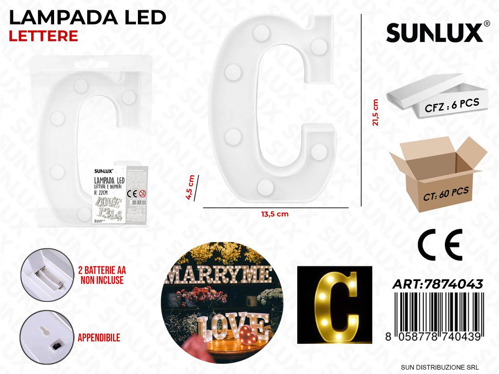 Lampada a Led Let. c 13.5*21.5*4.5CM